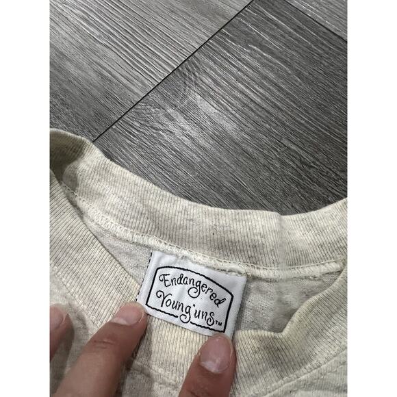 Vintage 1990s Endangered Young'uns Long Sleep Shirt Made USA One Size - Picture 4 of 7